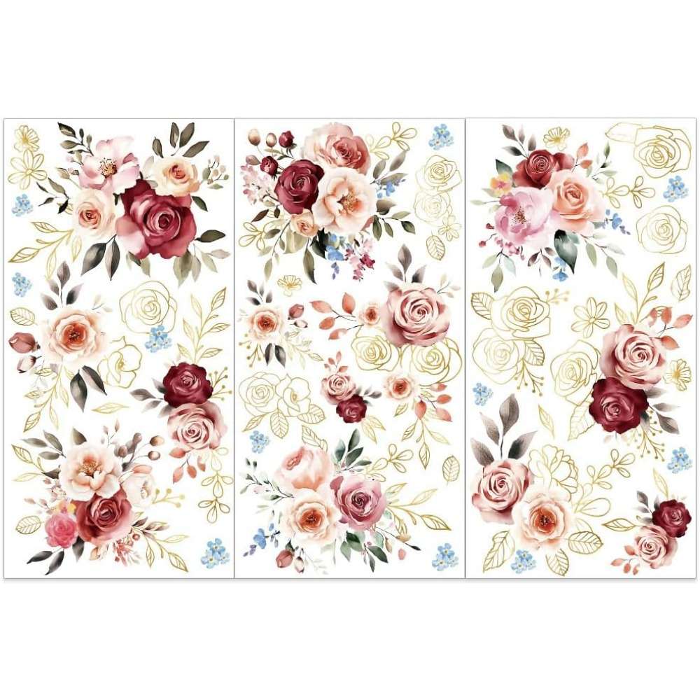 Gardening Tools Diy - 3 pièces/ensemble aquarelle Roses frotter sur