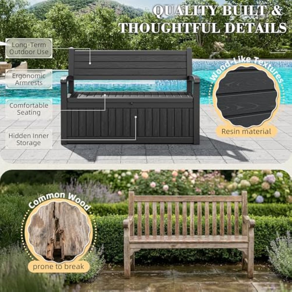 Banc de rangement extérieur de - Gardening Tools Box avis et prix