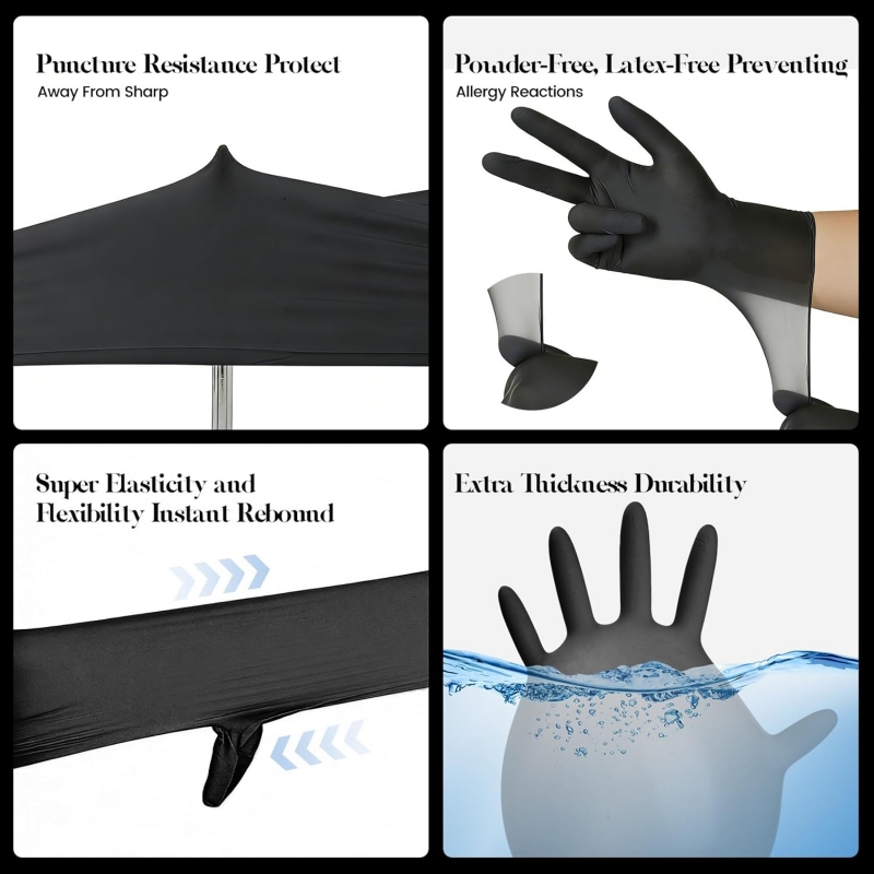 Gants jetables en nitrile noir - Gardening Tools Gloves avis et prix