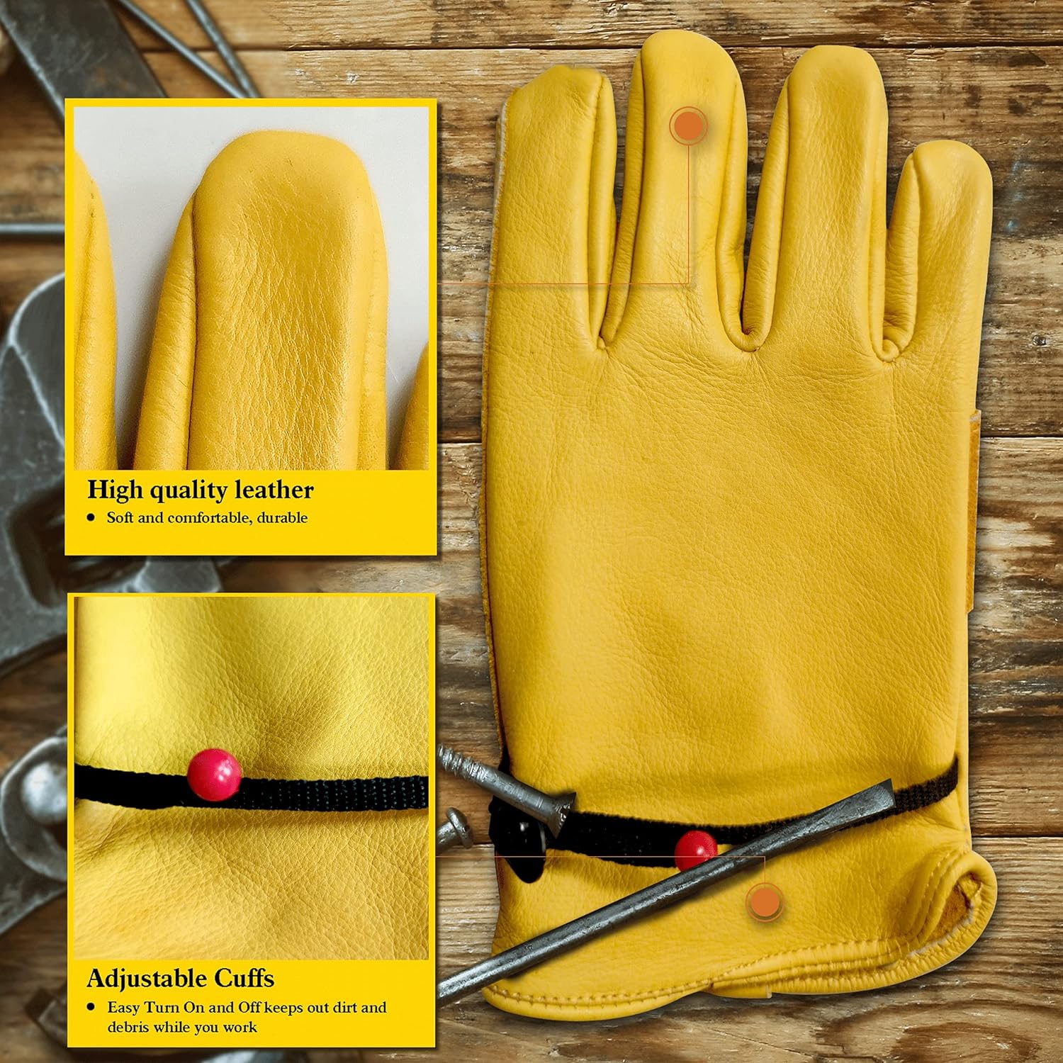 Gants de jardinage en cuir de  - Gardening Tools Gloves avis et prix